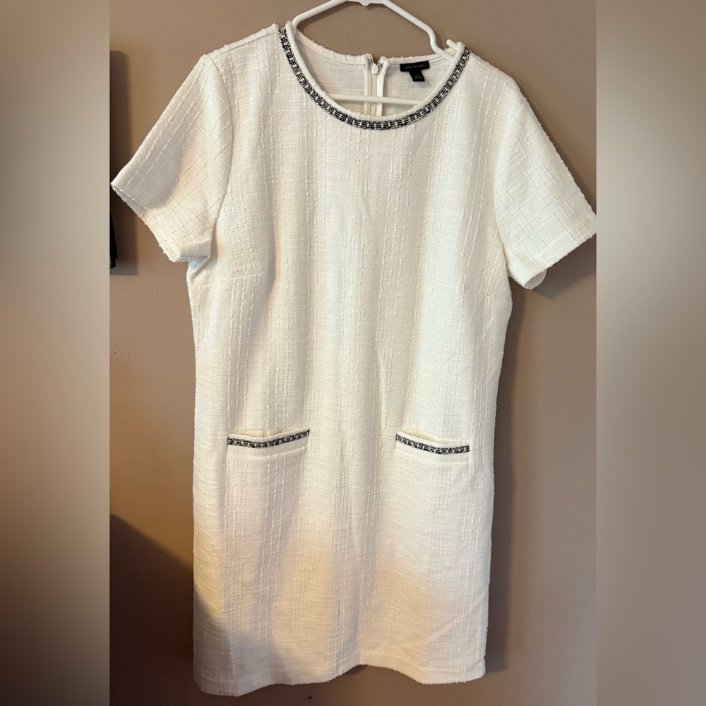 Ann Taylor boucle shift dress white size 14 nwt - Picture 4 of 7
